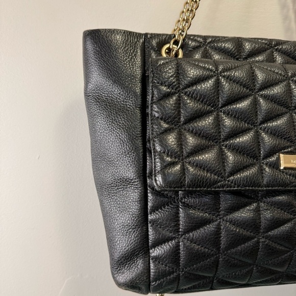 Kate Spade Black Quilted Leather Tote - Picture 14 of 16